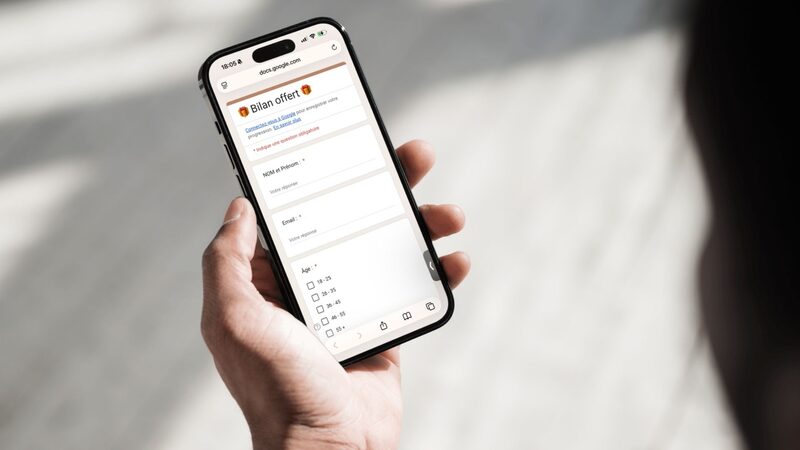 Questionnaire du bilan personnalisé sur smartphone